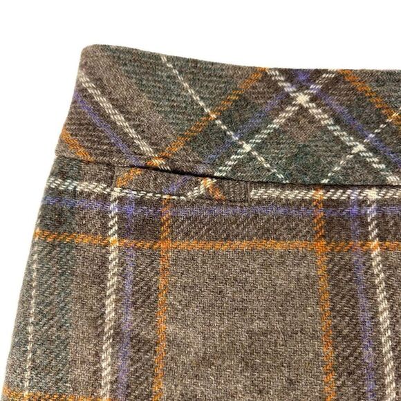 L.L. Bean women’s Wool Blend Brown Plaid Skirt Size 10 - Picture 3 of 8